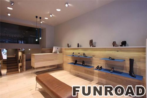 鞋类零售商店展示架时尚简约的室内设计