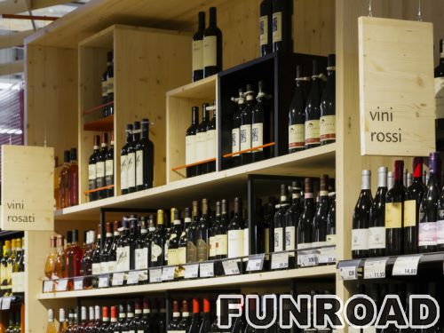 红酒展示柜中岛木质货架FUNROAD定制效果图