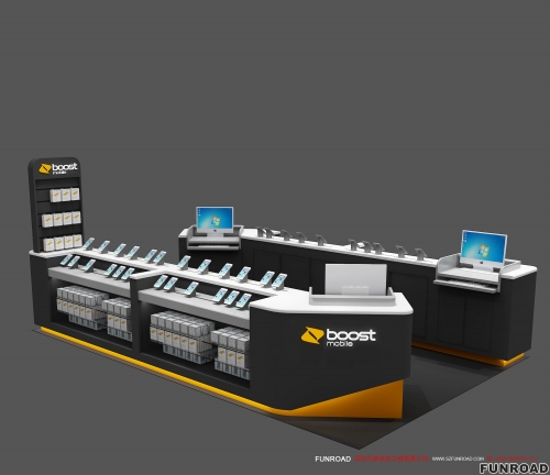 中国工厂手机维修亭配件商城售货亭3D设计