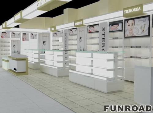 商场高品质化妆品陈列柜化妆品展示柜展示设计和制造