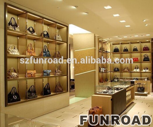 现代风格的豪华手袋鞋展示柜与玻璃柜，展柜定制