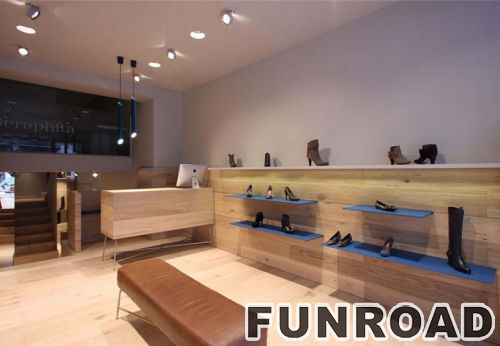 鞋类零售商店展示架时尚简约的室内设计