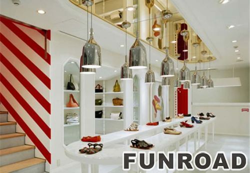 鞋类零售商店LED展示柜流行时尚的室内设计