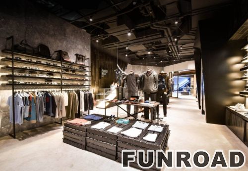 Clothes retail shop window display designs garments store display furnitures