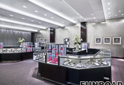 宁波客户订制的珠宝展示柜台设计展示原图