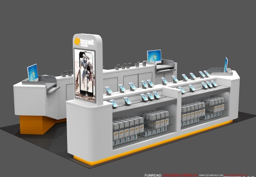 中国工厂手机维修亭配件商城售货亭3D设计
