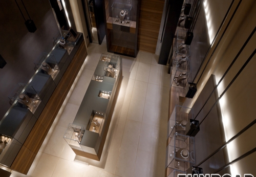豪华商业珠宝展示店室内设计为零售定制珠宝展示柜家具设计