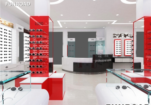 Funroad新定制的3D光学商店装饰展示柜设计制作