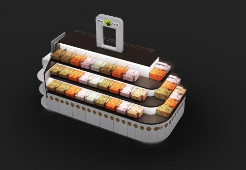2018年定制糖果展示糖果盒，用于糖果店的展柜设计