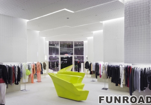 Clothing flagship store customized high end white wooden display pedestal set