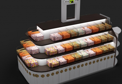 深圳展柜厂设计糖果展示架，3d效果图