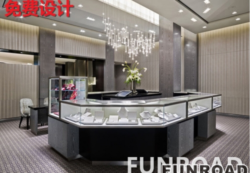 深圳展柜厂制作透明玻璃烤漆珠宝展柜