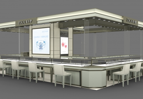 2018年现代3D珠宝亭设计珠宝展柜