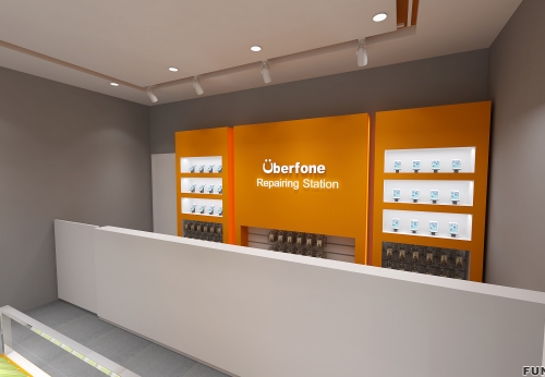 2018年3D手机店室内设计电话架手机展示柜